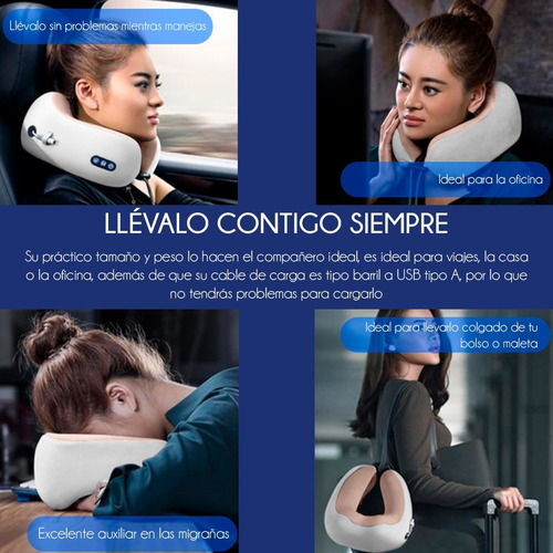 Almohada Masajeador Electrico Cuello Espalda Masaje Muscular Gris Con Café