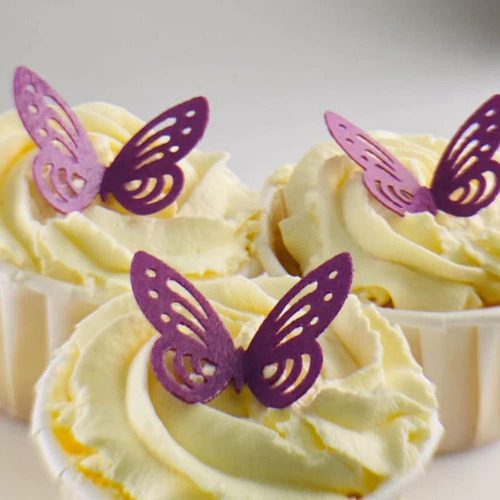 Oblea Comestible De Papel De Mariposa Morada Para Cupcakes,