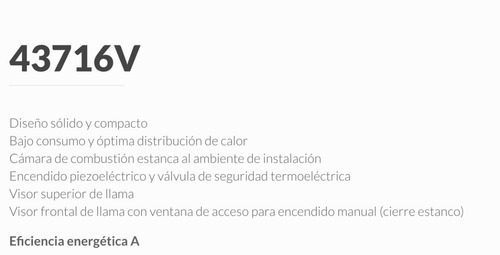 Imagen 5 de 7 de Calefactor Volcán Tiro Balanceado 3800 Calorias Gas Premium