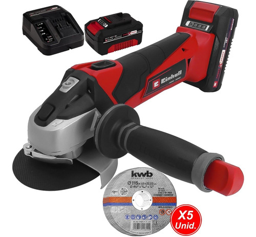 Amoladora Angular Inal. Einhell Te-ag 18 + Kit 4amp + Discos