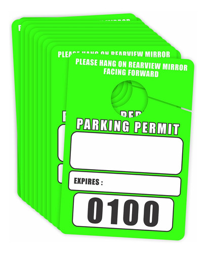 Etiquetas De Permiso De Estacionamiento Temporales Blan...