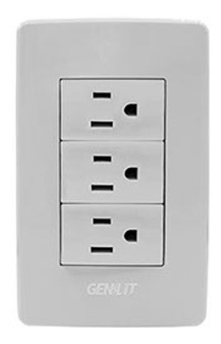 Placa Apagador Con Tres Conectores Blanco Genlit Blanco