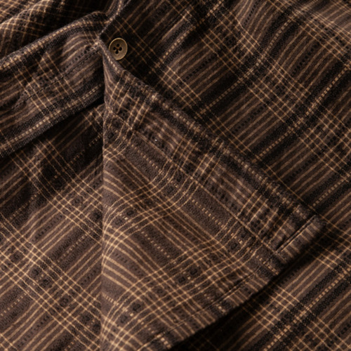 Camisa Casual De Manga Larga A Cuadros Con Bordado Coreano P