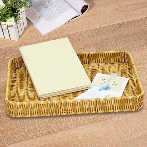 // Cesta Hecha A Mano Con Materiales Naturales, Rectangular
