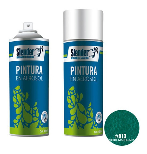 Pintura Spray Slender 400ml Verde Martillada