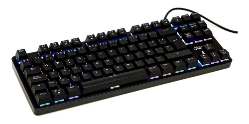 Imagen 3 de 7 de Teclado gamer Njoytech Ghost Knight 3 Tournament Edition QWERTY Outemu Blue español color negro con luz RGB
