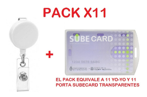 Porta Tarjeta Sube Card + Yo-yo Extensible Pack X11 V.crespo
