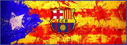 Lienzo Canvas Arte Poster Bandera Barcelona Fc 35x100