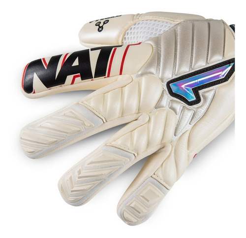 Imagen 2 de 4 de Guantes De Portero Rinat Meta Pro Adulto Blanco Plata