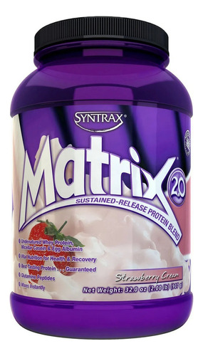 Suplemento em pó Syntrax  Matrix proteínas Matrix sabor  creme de morango em pote de 907g