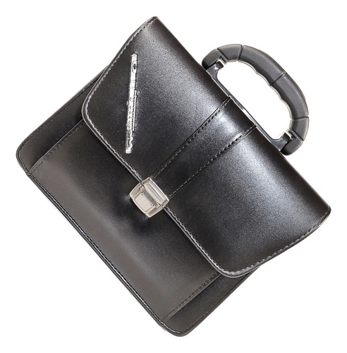 Pasta Bolsa Capanga Ccb Liso Preto Ap Bordado Flauta R2018 Cor Preta Desenho Do Tecido Lisa