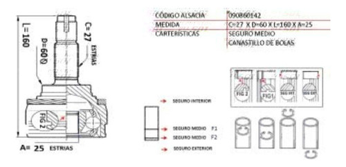 Homocinetica Izq Para Hyundai Trajet 2.0 G4jp 2000 2004