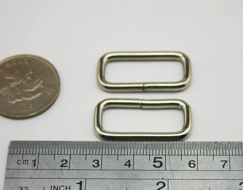 Genérico Metal Silvery Retangular Hebilla 1 x 0,4 Dimensões