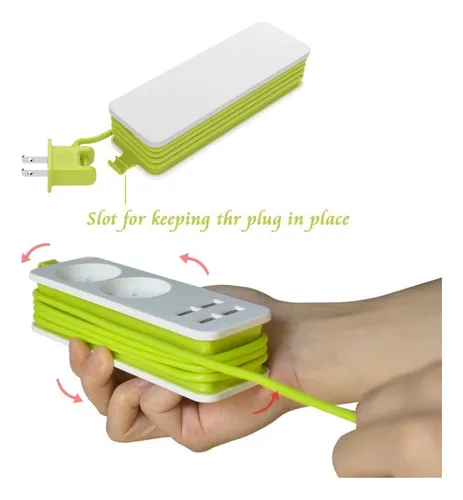 Regleta De Alimentación De 2 Salidas, 4 Usb, 1/2 Enchufe Eur