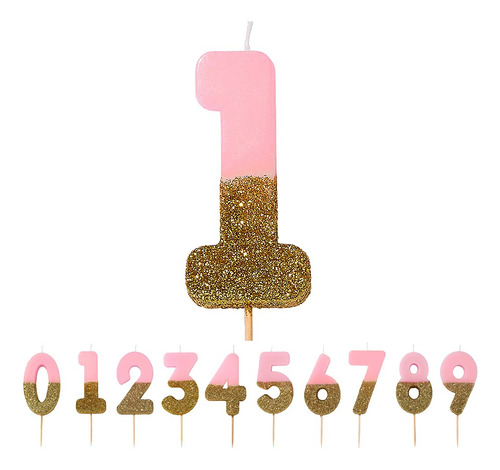 Vela Rosa Número 1 De Cake Topper Talking Tables Con Brillo