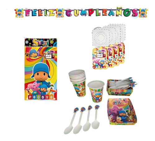 Kit Decoracion Completo Vasos+platos Pocoyo  24niños