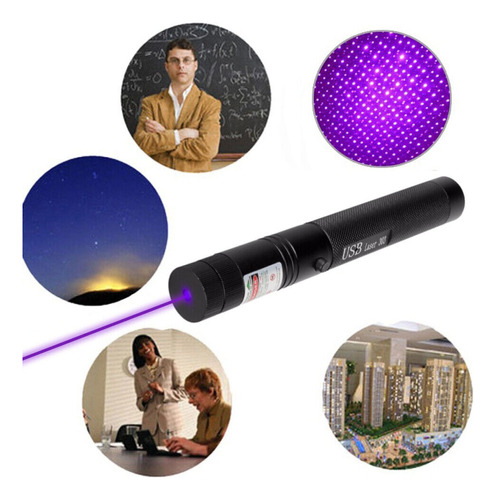 Apuntador Laser Violeta Proyector Con Carga Usb Recargable