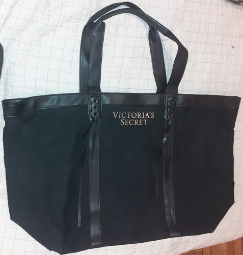 Bolso Victoria Secret  Negro De Lona . Oferta Imperdible 