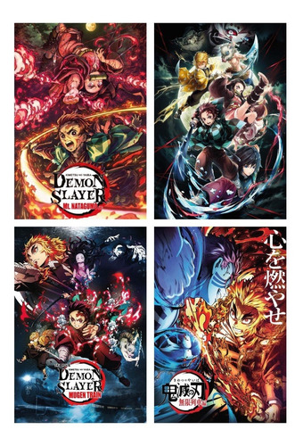 Pack 4 Póster Demon Slayer