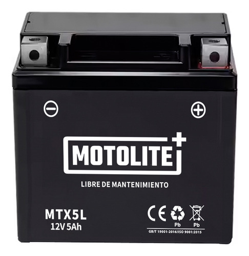 Bateria Moto Motolite Mtx5l Honda Biz 125