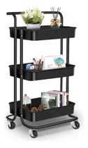 Comprar Carro Carrito Organizador 3 Estantes Con Ruedas Cocina Baño Color Negro