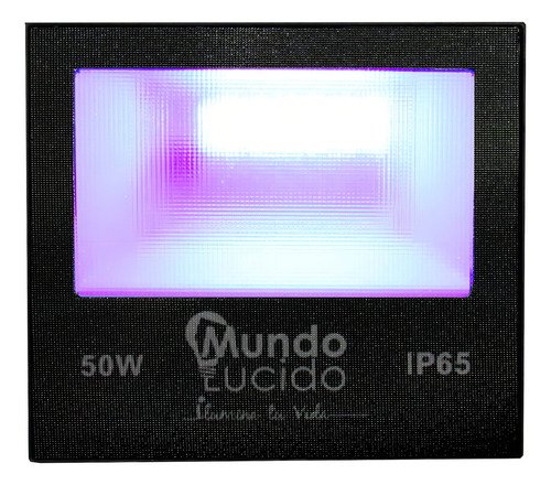 Reflector Led Inalámbrico Mundo Lucido Nwrf50rgb 50w Con Luz Var2 Y Carcasa Negra 85v-265vac