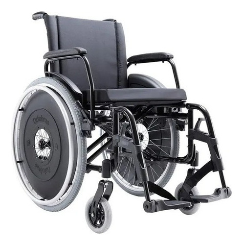 Cadeira De Rodas Avd Alumínio Pés Fixos 44cm Preta Ortobras Cor Preto