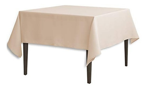 Linentablecloth 70-inch Cuadrado Poliéster Mantel Beige