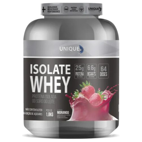 Isolate Whey Unique Nutrition  1,8 Kg - Sabor Morango