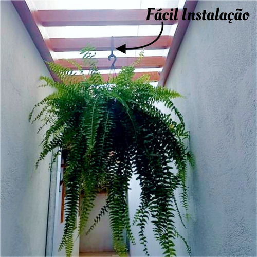 Gancho P/ Pender Plantas/Flores Preto SP12l08 Kit C/05 Forma Irregular