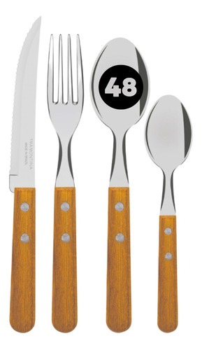 Tramontina 48 Piezas Cuchillos+tenedores+cucharas+cucharitas