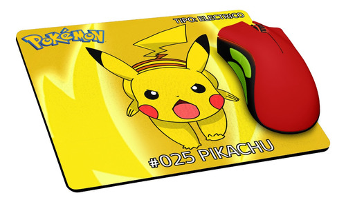 Mouse Pad Personalizado Pikachu Tazos Pokémon 20 X 24