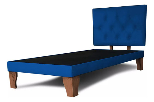 Base De Cama 1,5 Plaza, Respaldo Capitone Clickenmaderado