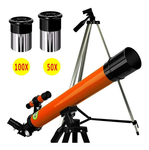 Telescopio Profissional Astronomico 600mm Aumento 100x Cor Dourada