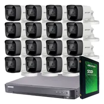 Comprar Kit Seguridad Hikvision Grabacion Full Hd 1080p Dvr 16 + Disco Instalado + 16 Camaras 2mp Exterior Infrarrojas + Ip