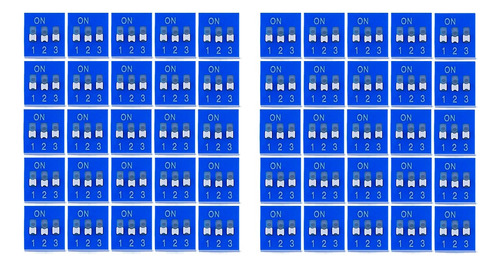 Tecneu Kit 50 Piezas Interruptores Dip Switch 3 Posiciones Deslizable