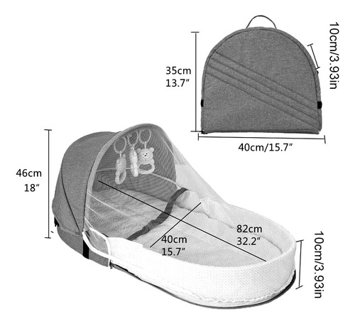 Cuna De Viaje Con Mosquitera Y Toldo Cuna Portátil