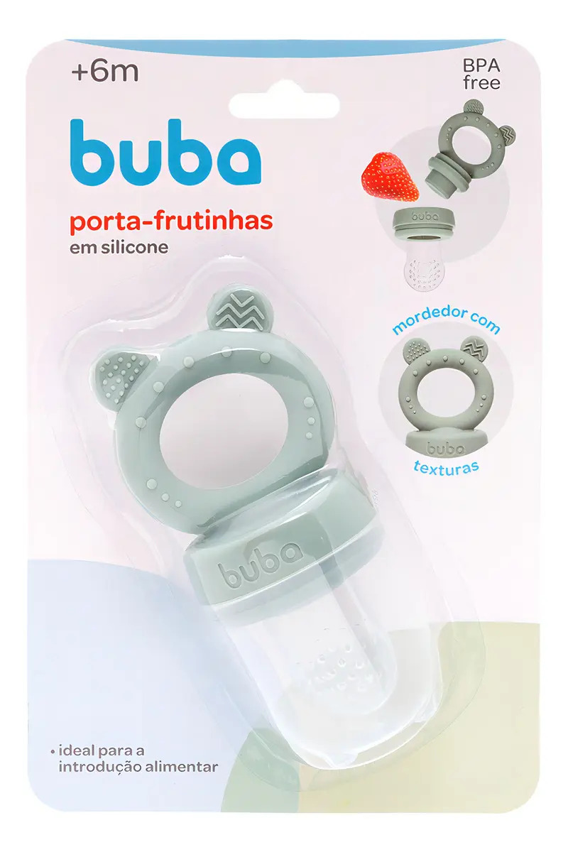 Porta Frutinhas Silicone Ursinho Verde Lanchinho 18854 Buba
