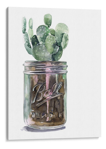Canvas Lab Cuadro Cactus Mason Jar Ii 75x100