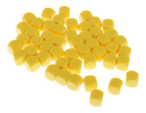 50 Piezas Amarillo En Blanco Dados D6 D&d Rpg Juego De Mesa