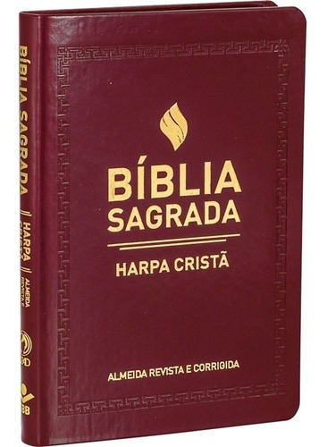 Bíblia Sagrada Slim Com Harpa Cristã Arc Letra Normal Vinho