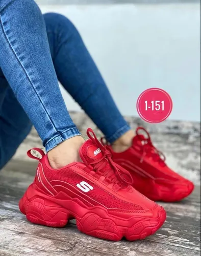 Zapatillas Plataforma Rojas