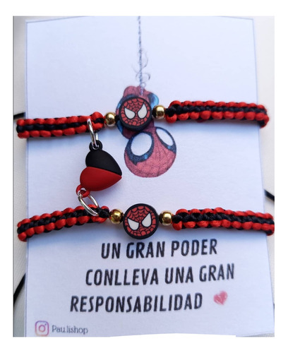 Dúo Pulseras Spiderman Ajustables