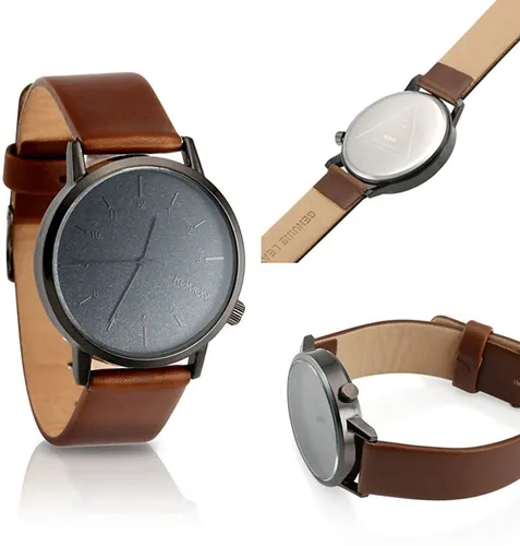 Acero Hombres S Reloj Clásico Moderno De Cuero De Imit...