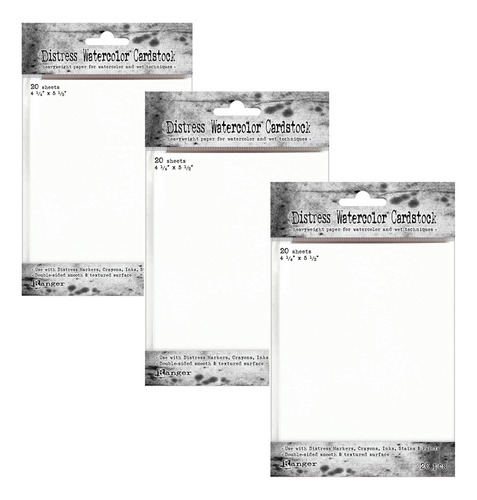 Tim Holtz Ranger Ink Distress - Cartulina De Acuarela, 60 Ho