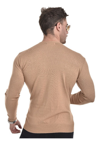 Imagen 3 de 6 de Sweater Pullover Hombre Entallado De Hilo Liso Colores