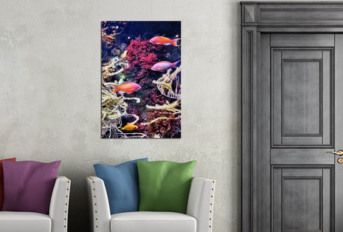 Cuadro 60x90cm Peces Coral Mar Oceano M2