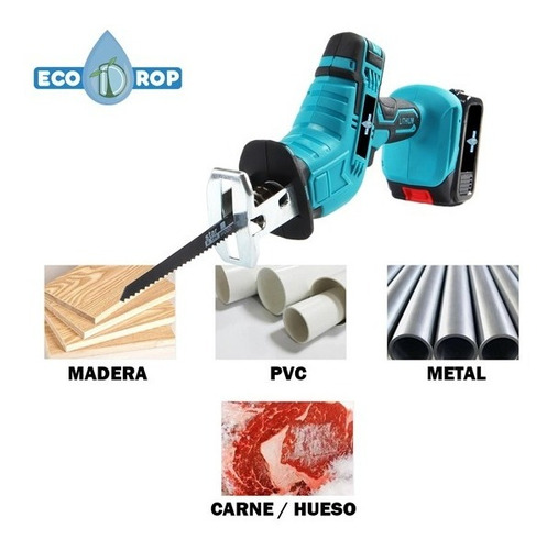 Imagen 3 de 7 de Sierra Sable Inalámbrica + Batería 21v- Metal, Pvc, Hueso