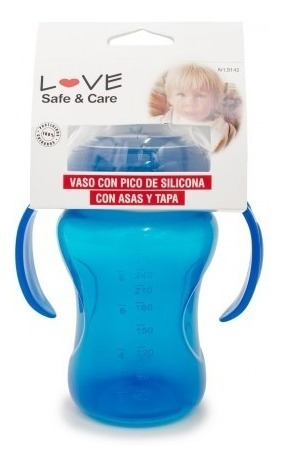 Vaso Bebe Pico De Silicona Con Asas Y Tapa 270ml Antiderrame