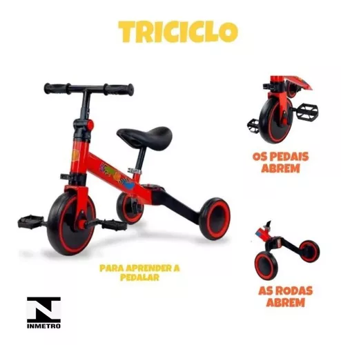 Triciclo Infantil 2 em 1 - Dm Toys - DiverMais